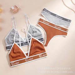 Sexy Triangle Cup Sports Bra Set