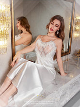 Luxury Midnight Series Lace Heart Strap Long Nightdress Sexy Style Pajamas