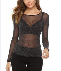 High Elastic Mesh Sexy Mesh See-Through T-Shirt