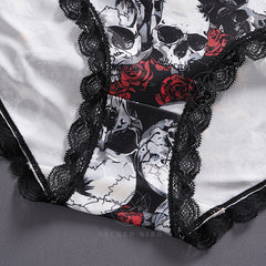 Lace Halloween Print Breathable Low-Rise Briefs