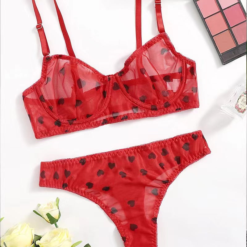 Bra Set Mesh See-Through Briefs Sexy Lingerie