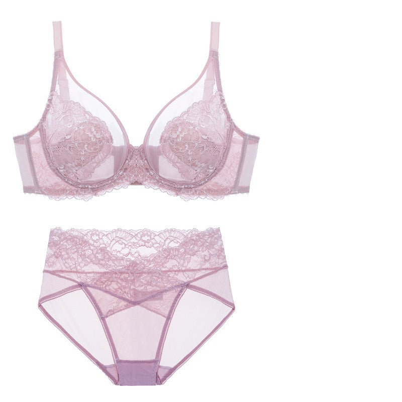 Thin Push-Up Full Cup Anti-Sagging Ultra-Thin Bra Set