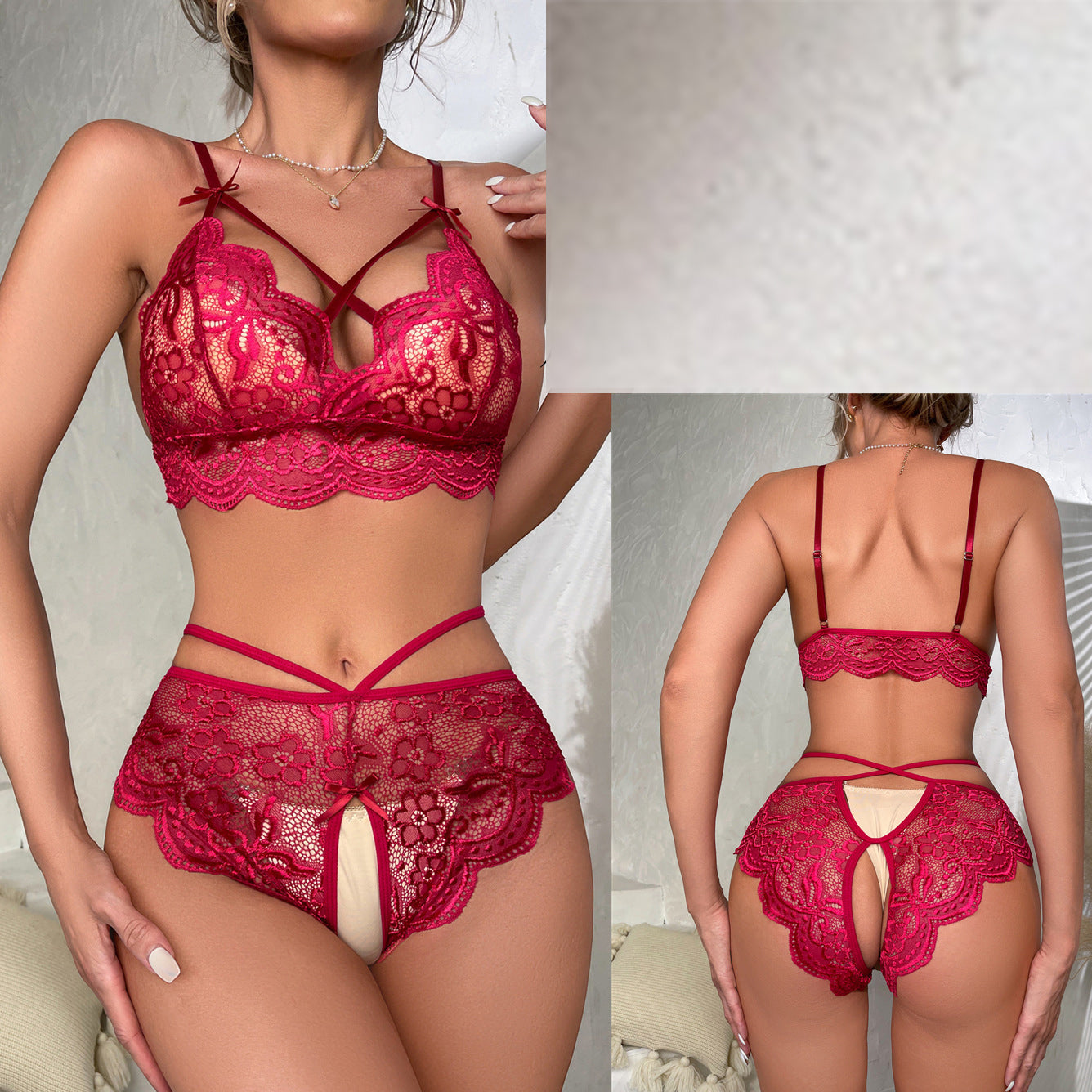 Temperament Short Navel-Exposing V-Neck Sexy Underwear