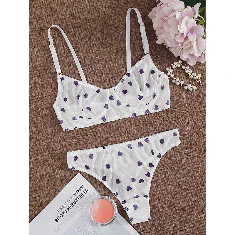 Bra Set Mesh See-Through Briefs Sexy Lingerie