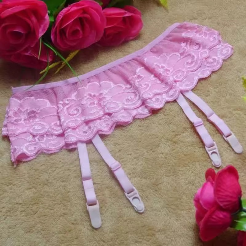 Sexy Hot Lace Decoration Lingerie Suspender Garter Belt