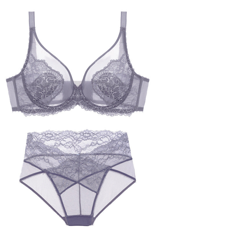 Thin Push-Up Full Cup Anti-Sagging Ultra-Thin Bra Set