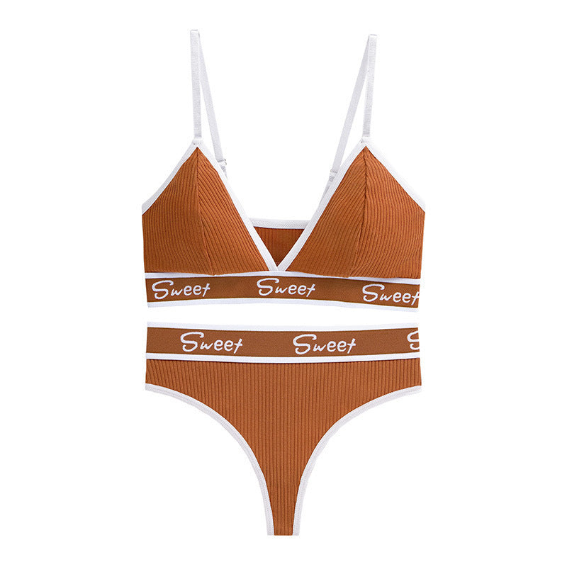 Sexy Triangle Cup Sports Bra Set