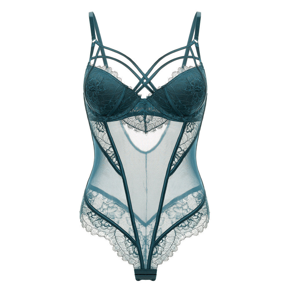 Women Sexy Bodysuit Lace See Through Transparent Bodysuit Lingerie