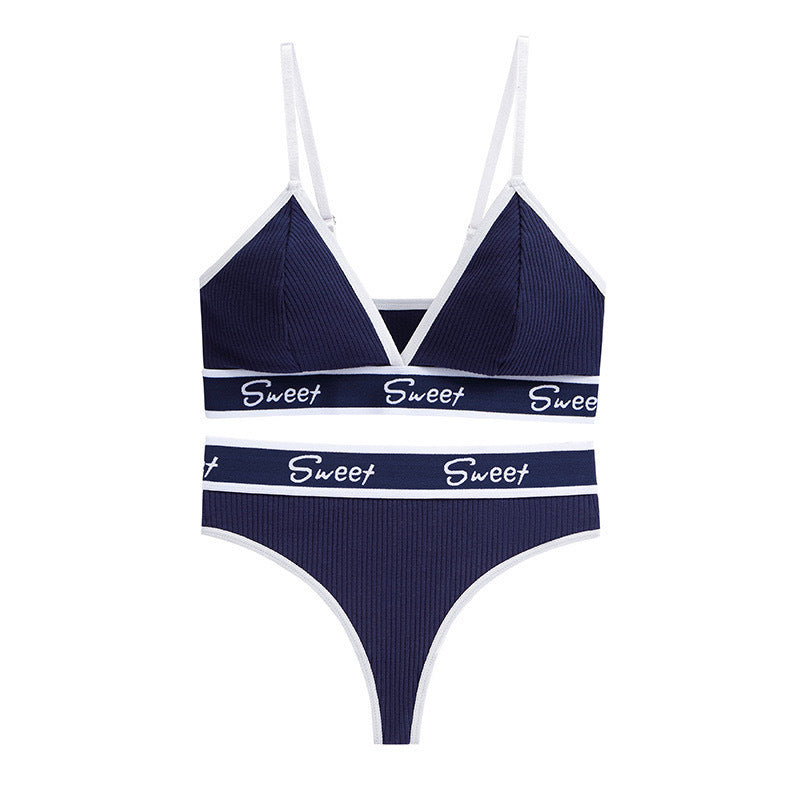 Sexy Triangle Cup Sports Bra Set