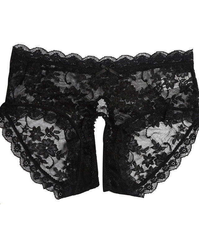 Sexy Lace Open Crotch Temptation Split Panties