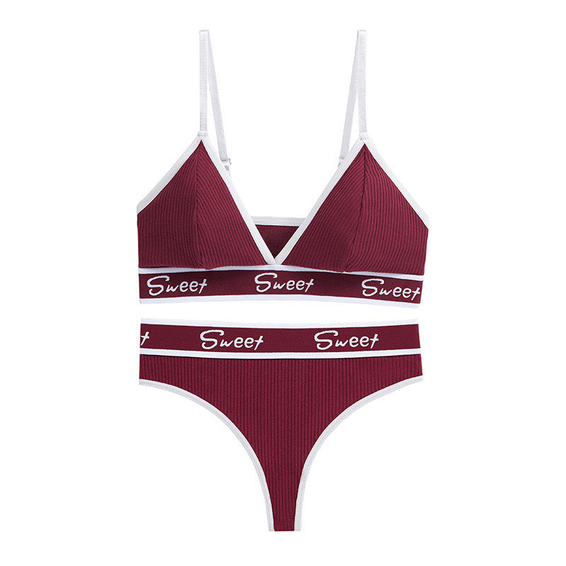 Sexy Triangle Cup Sports Bra Set